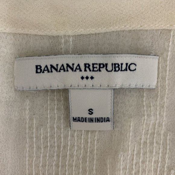 Banana Republic Small Top Ivory Shimmer Party Sleeveless Club - Picture 4 of 7